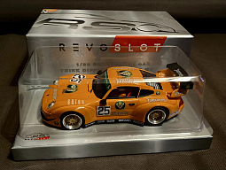 Slotcars66 Porsche 911 GT2 1/32nd scale slot car by Revoslot orange #25 